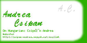 andrea csipan business card